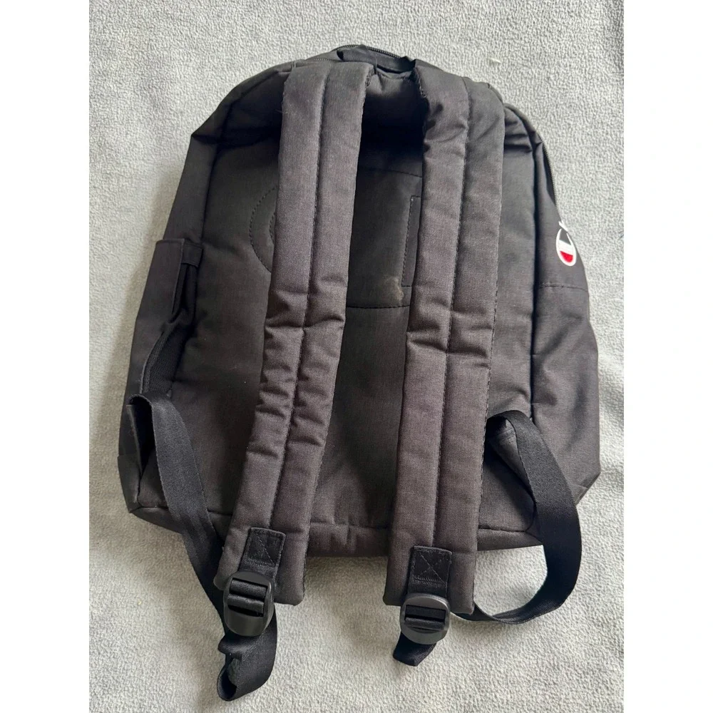 Champion Supercize Backpack Black Big C Logo‎ Canvas School Bookbag Mens Womens
